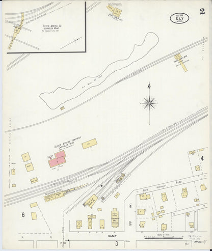Sanborn Fire Insurance Map from Ely, Saint Louis County, Minnesota (1906), Sheet #0002 - Historic Sanborn Fire Insurance Map Print, vintage old map wall art, antique decor, genealogy gift, Minnesota Minnesota map