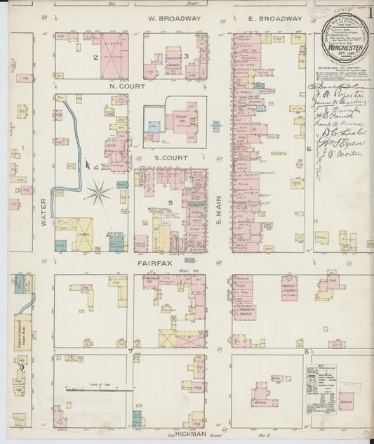 Sanborn Fire Insurance Map from Winchester, Clark County, Kentucky. (1886) – Historic Sanborn Fire Insurance Map Print