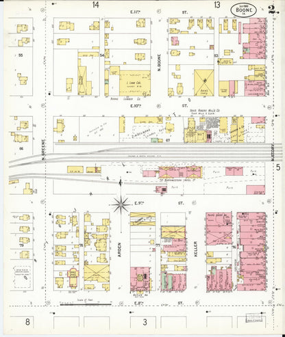 Sanborn Fire Insurance Map from Boone, Boone County, Iowa (1900), Sheet #0002 - Historic Sanborn Fire Insurance Map Print