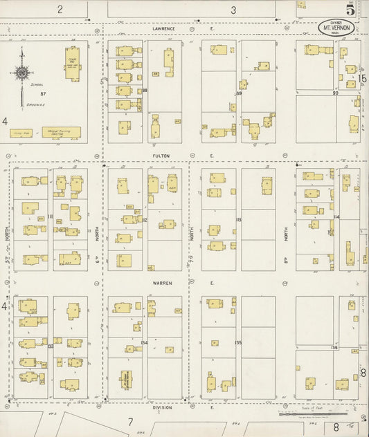 Sanborn Fire Insurance Map from Mount Vernon, Skagit County, Washington (1921), Sheet #0005 - Historic Sanborn Fire Insurance Map Print, vintage old map wall art, antique decor, genealogy gift, Washington Washington map