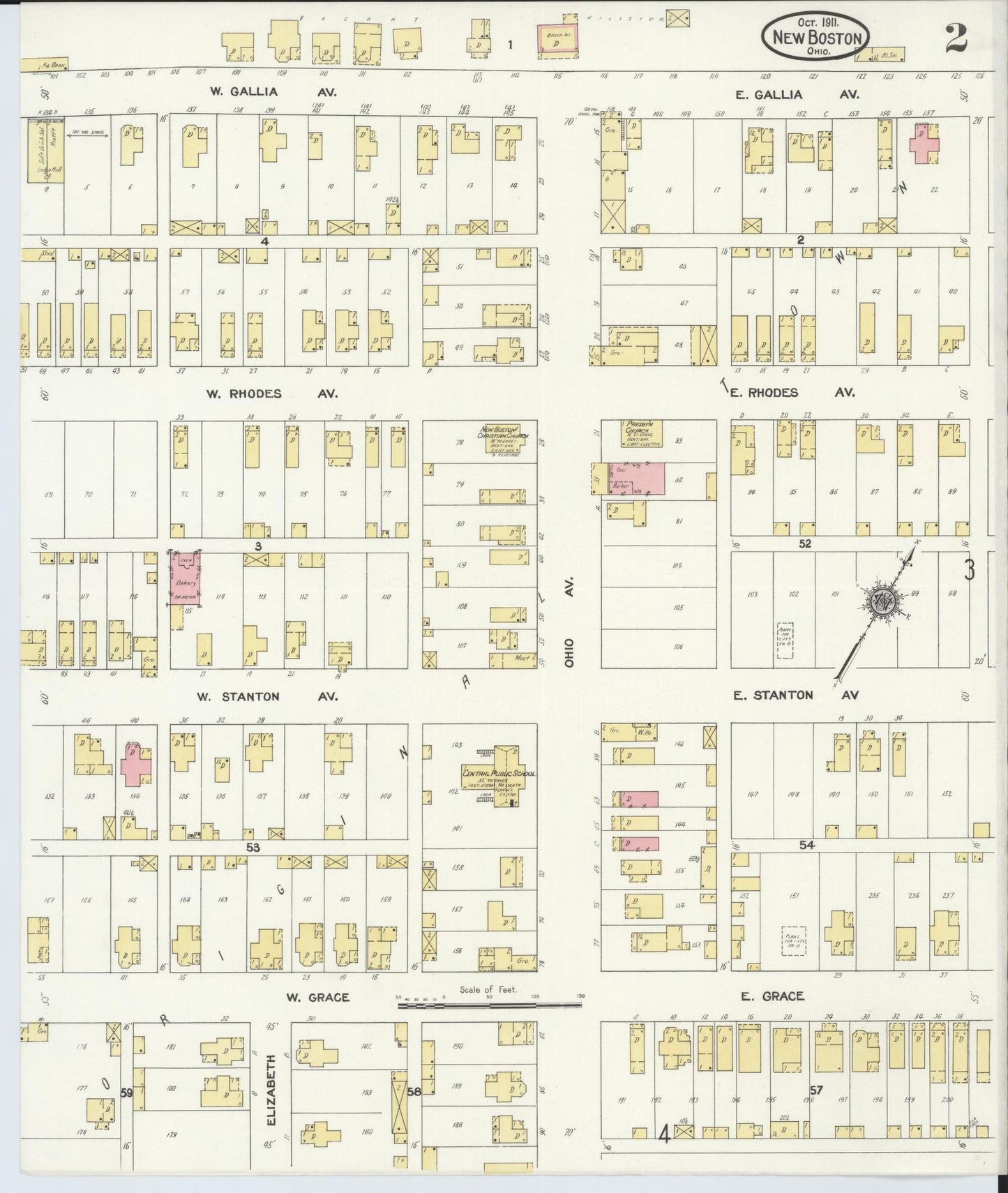 Sanborn Fire Insurance Map from New Boston, Scioto County, Ohio (1911), Sheet #0002 - Complete Map Set gallery image, historic Sanborn map, vintage wall art, Ohio Ohio
