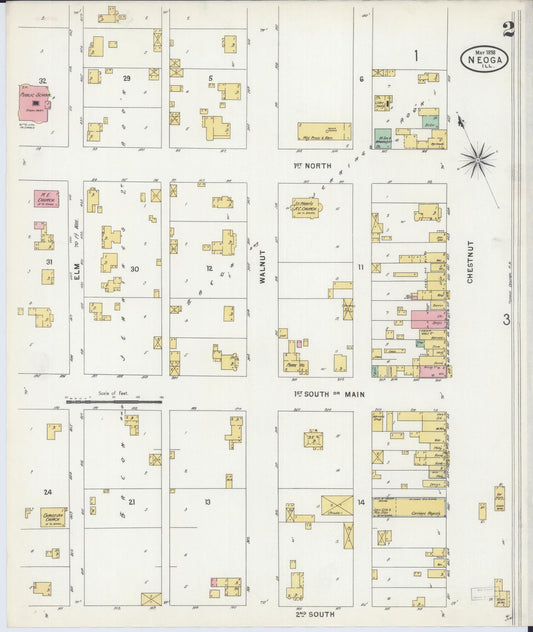 Sanborn Fire Insurance Map from Neoga, Cumberland County, Illinois (1898), Sheet #0002 - Historic Sanborn Fire Insurance Map Print, vintage old map wall art, antique decor, genealogy gift, Illinois Illinois map