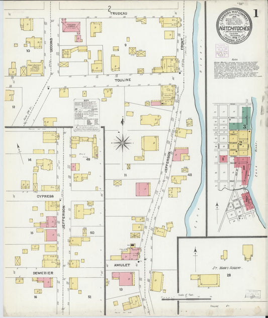 Sanborn Fire Insurance Map from Natchitoches, Natchitoches Parish, Louisiana. (1904) – Historic Sanborn Fire Insurance Map Print