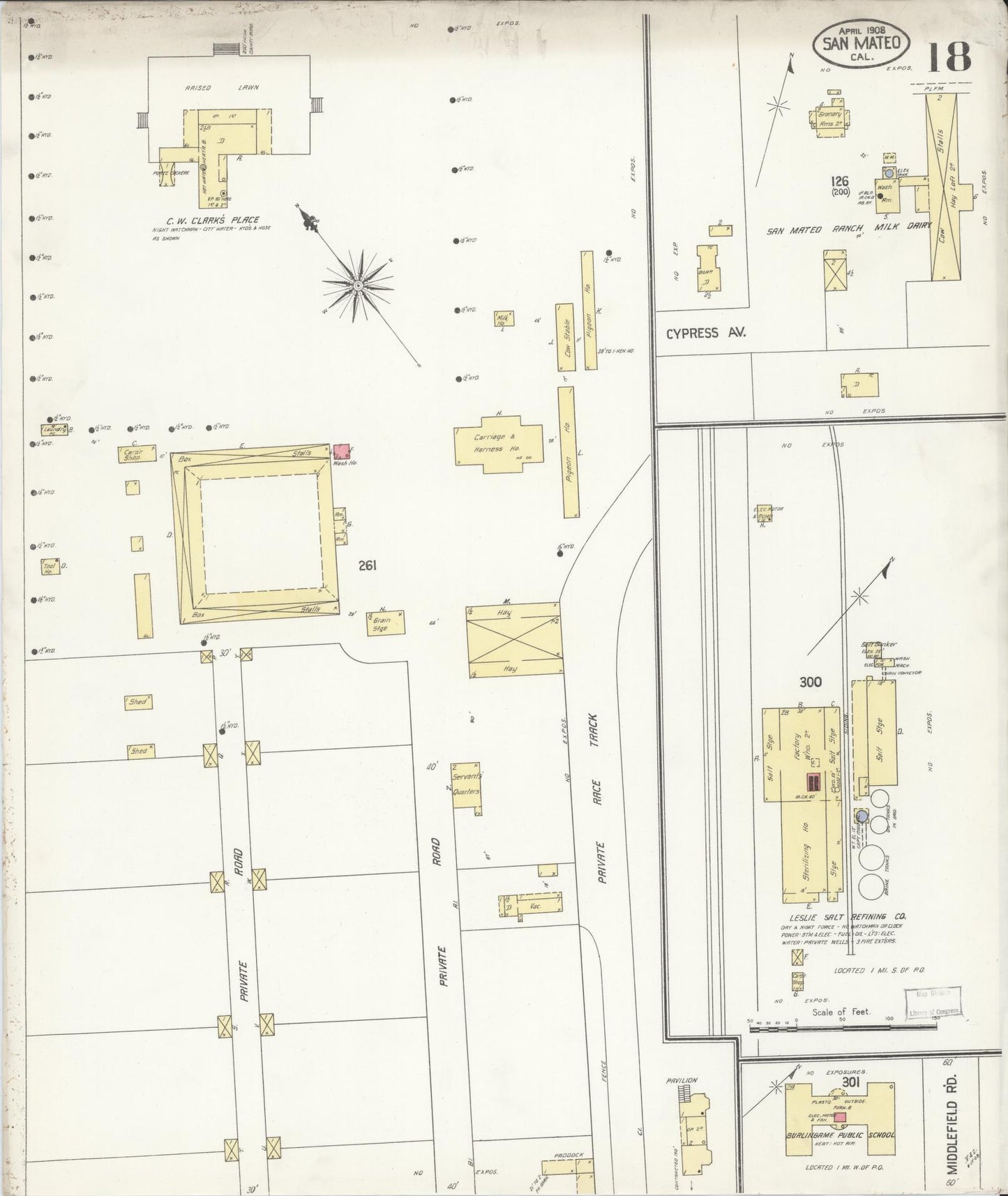 Sanborn Fire Insurance Map from San Mateo, San Mateo County, California (1908), Sheet #0018 - Complete Map Set gallery image, historic Sanborn map, vintage wall art, California California