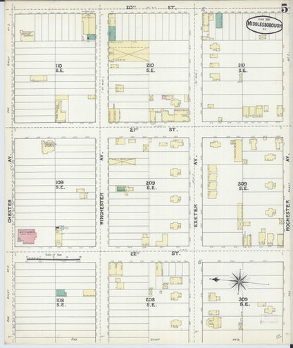 Sanborn Fire Insurance Map from Middlesboro, Bell County, Kentucky (1891), Sheet #0005 - Complete Map Set gallery image, historic Sanborn map, vintage wall art, Kentucky Kentucky
