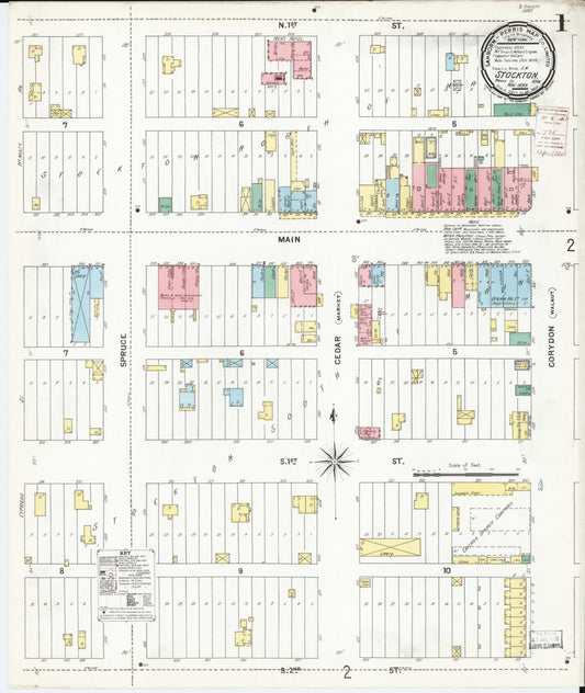 Sanborn Fire Insurance Map from Stockton, Rooks County, Kansas (1899), Sheet #0001 - Historic Sanborn Fire Insurance Map Print, vintage old map wall art, antique decor, genealogy gift, Kansas Kansas map