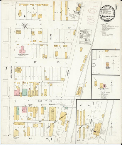 Sanborn Fire Insurance Map from Griswold, Cass County, Iowa (1899), Sheet #0001 - Historic Sanborn Fire Insurance Map Print
