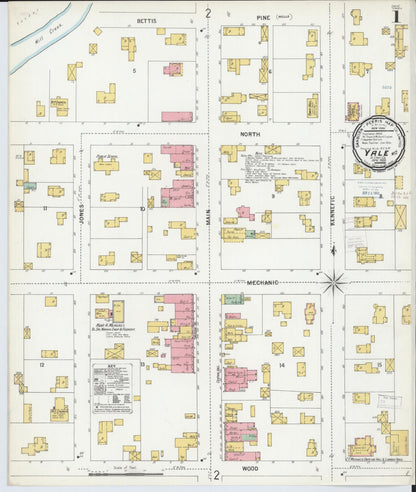 Sanborn Fire Insurance Map from Yale, Saint Clair County, Michigan (1900), Sheet #0001 - Complete Map Set gallery image, historic Sanborn map, vintage wall art, Michigan Michigan