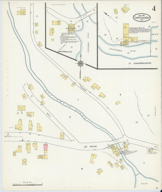 Sanborn Fire Insurance Map from Chateaugay, Franklin County, New York (1912), Sheet #0004 - Historic Sanborn Fire Insurance Map Print, vintage old map wall art, antique decor, genealogy gift, New York New York map