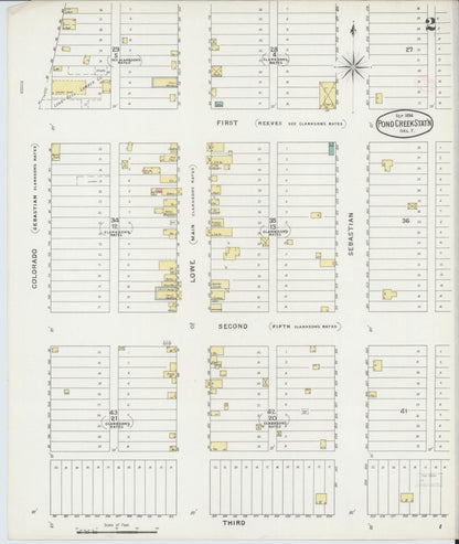 Sanborn Fire Insurance Map from Pond Creek, Grant County, Oklahoma (1894), Sheet #0002 - Complete Map Set gallery image, historic Sanborn map, vintage wall art, Oklahoma Oklahoma