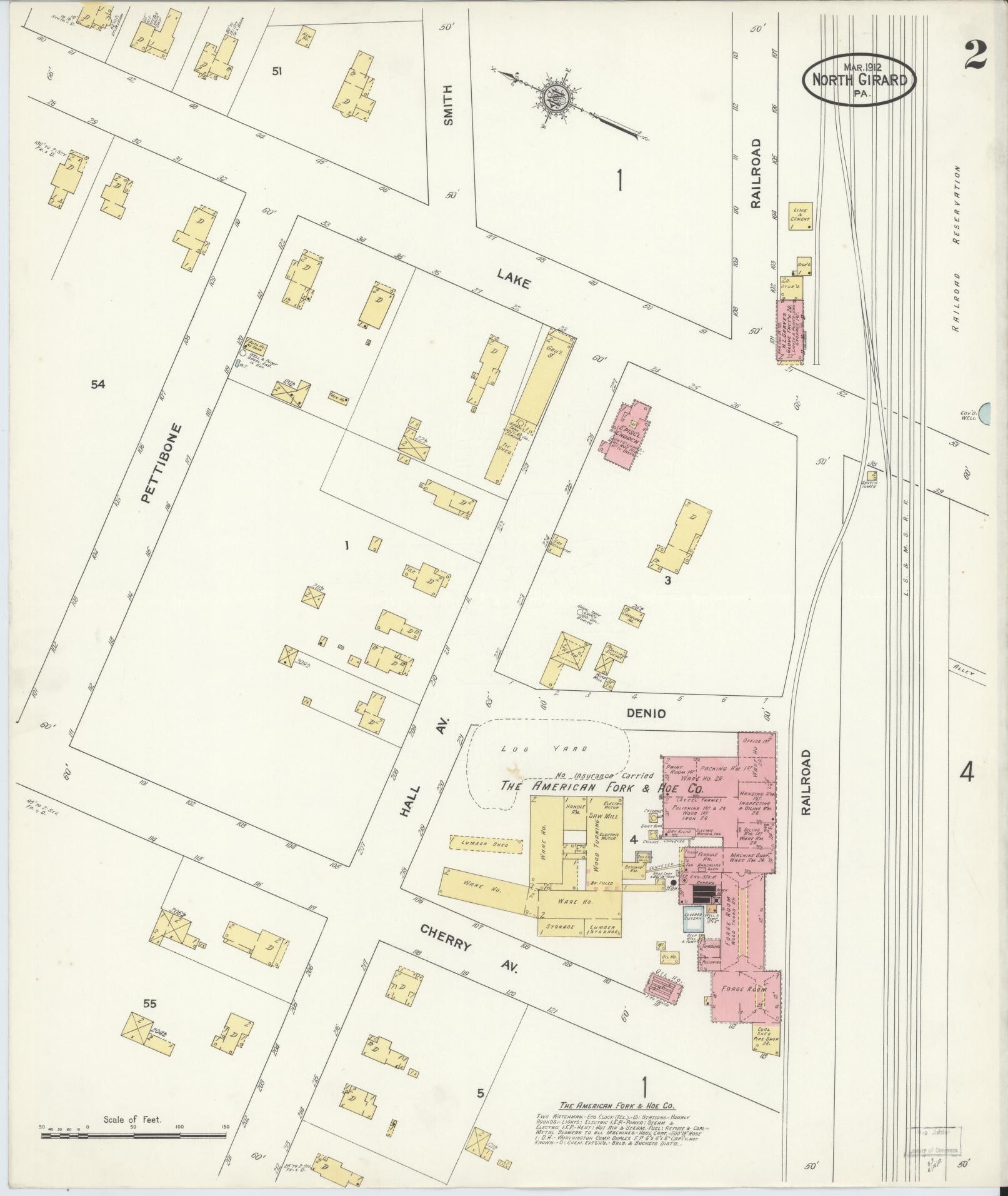 Sanborn Fire Insurance Map from North Girard, Erie County, Pennsylvania (1912), Sheet #0002 - Complete Map Set gallery image, historic Sanborn map, vintage wall art, Pennsylvania Pennsylvania
