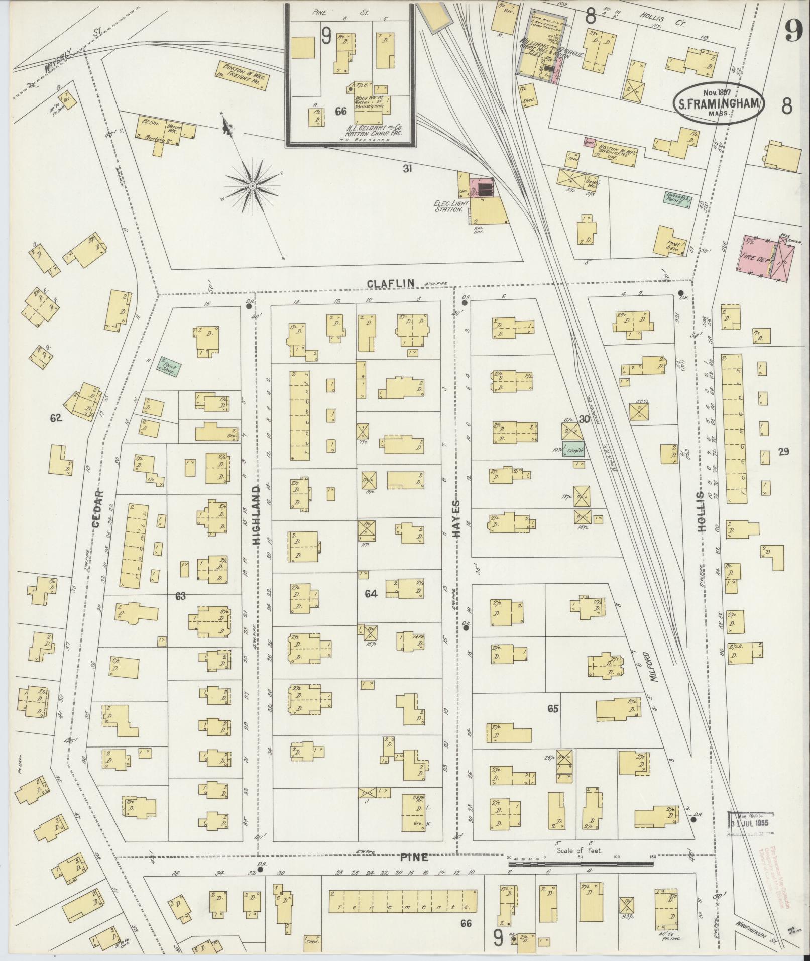 Sanborn Fire Insurance Map from South Farmington, Middlesex County, Massachusetts (1897), Sheet #0009 - Complete Map Set gallery image, historic Sanborn map, vintage wall art, Massachusetts Massachusetts