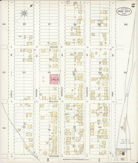 Sanborn Fire Insurance Map from Park City, Summit County, Utah (1900), Sheet #0002 - Historic Sanborn Fire Insurance Map Print, vintage old map wall art, antique decor, genealogy gift, Utah Utah map