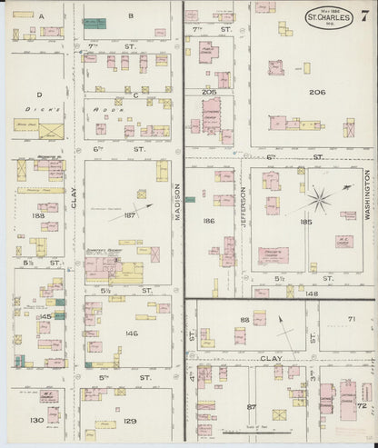 Sanborn Fire Insurance Map from Saint Charles, Saint Charles County, Missouri (1886), Sheet #0007 - Complete Map Set gallery image, historic Sanborn map, vintage wall art, Missouri Missouri