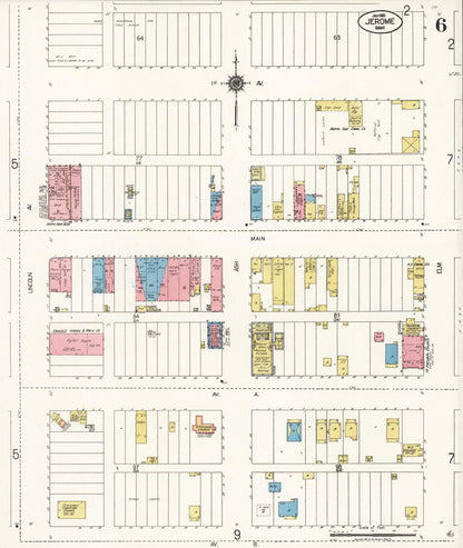 Sanborn Fire Insurance Map from Jerome, Jerome County, Idaho (1921), Sheet #0006 - Complete Map Set gallery image, historic Sanborn map, vintage wall art, Idaho Idaho