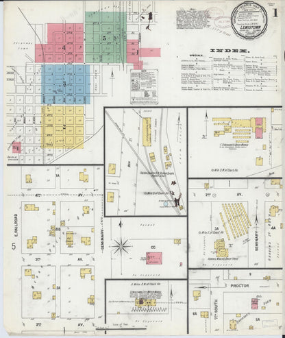 Sanborn Fire Insurance Map from Lewistown, Fulton County, Illinois (1899), Sheet #0001 - Complete Map Set gallery image, historic Sanborn map, vintage wall art, Illinois Illinois