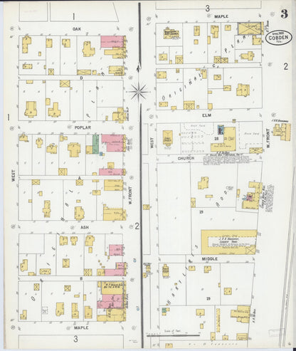 Sanborn Fire Insurance Map from Cobden, Union County, Illinois (1900), Sheet #0003 - Complete Map Set gallery image, historic Sanborn map, vintage wall art, Illinois Illinois