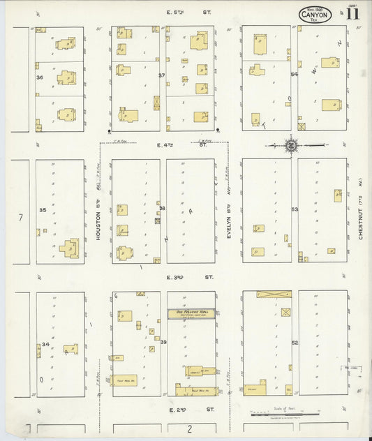 Sanborn Fire Insurance Map from Canyon, Randall County, Texas (1920), Sheet #0011 - Historic Sanborn Fire Insurance Map Print, vintage old map wall art, antique decor, genealogy gift, Texas Texas map