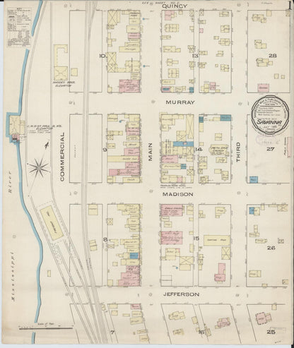 Sanborn Fire Insurance Map from Savanna, Carroll County, Illinois (1885), Sheet #0001 - Complete Map Set gallery image, historic Sanborn map, vintage wall art, Illinois Illinois