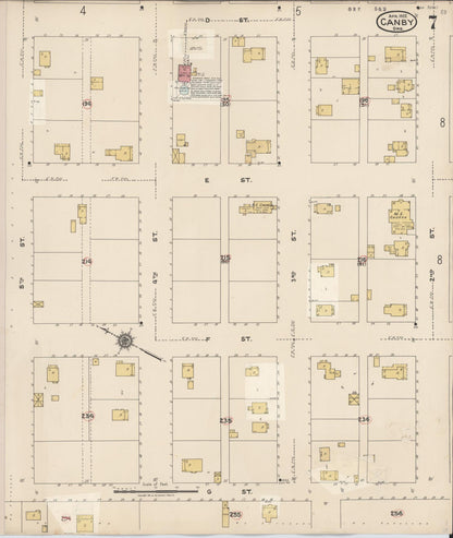 Sanborn Fire Insurance Map from Canby, Clackamas County, Oregon (1931), Sheet #0007 - Complete Map Set gallery image, historic Sanborn map, vintage wall art, Oregon Oregon