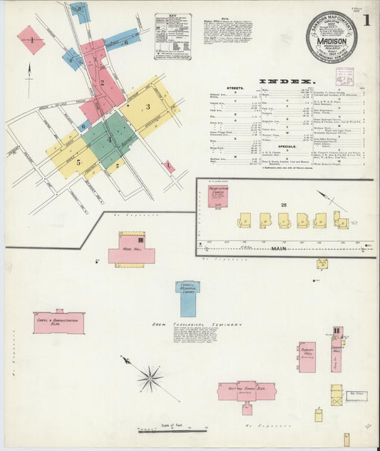 Sanborn Fire Insurance Map from Madison, Morris County, New Jersey. (1906) – Historic Sanborn Fire Insurance Map Print