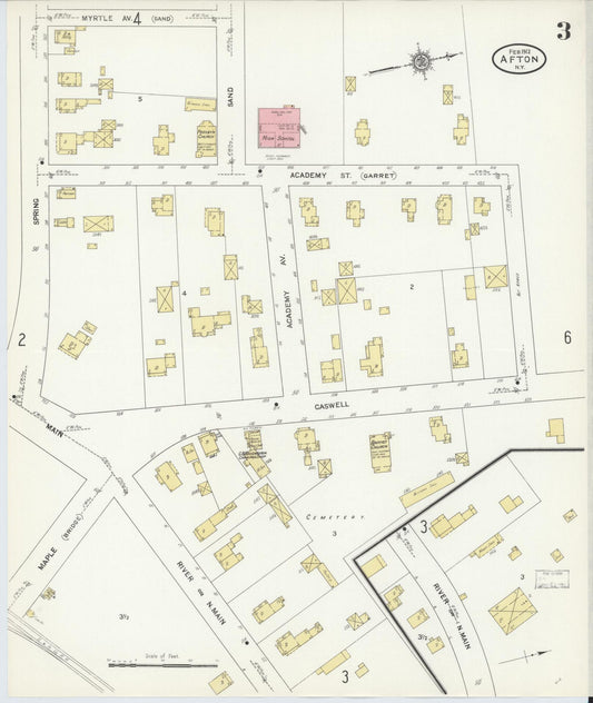 Sanborn Fire Insurance Map from Afton, Chenango County, New York (1912), Sheet #0003 - Historic Sanborn Fire Insurance Map Print, vintage old map wall art, antique decor, genealogy gift, New York New York map