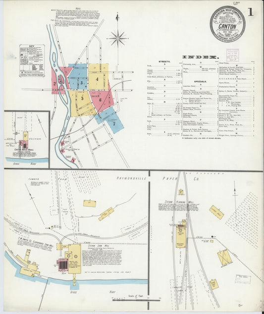 Sanborn Fire Insurance Map from Canton, St. Lawrence County, New York. (1905) – Historic Sanborn Fire Insurance Map Print