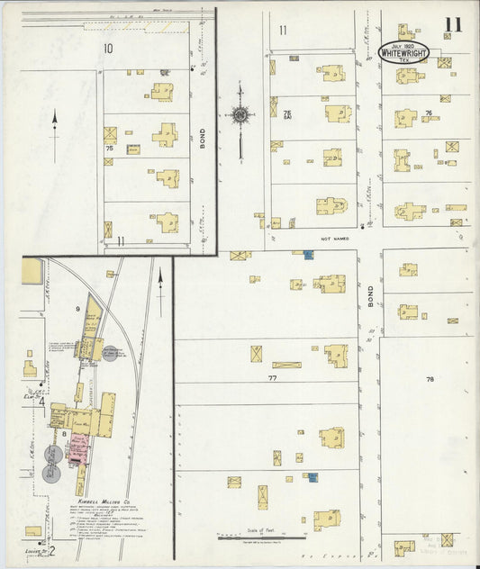 Sanborn Fire Insurance Map from Whitewright, Grayson County, Texas (1920), Sheet #0011 - Historic Sanborn Fire Insurance Map Print, vintage old map wall art, antique decor, genealogy gift, Texas Texas map