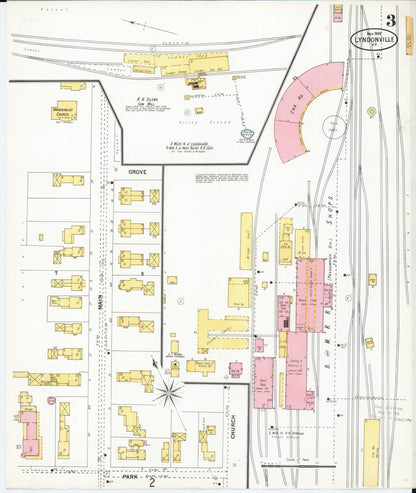 Sanborn Fire Insurance Map from Lyndonville, Caledonia County, Vermont (1900), Sheet #0003 - Complete Map Set gallery image, historic Sanborn map, vintage wall art, Vermont Vermont