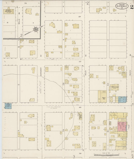 Sanborn Fire Insurance Map from Glendale, Douglas County, Oregon (1920), Sheet #0002 - Historic Sanborn Fire Insurance Map Print, vintage old map wall art, antique decor, genealogy gift, Oregon Oregon map