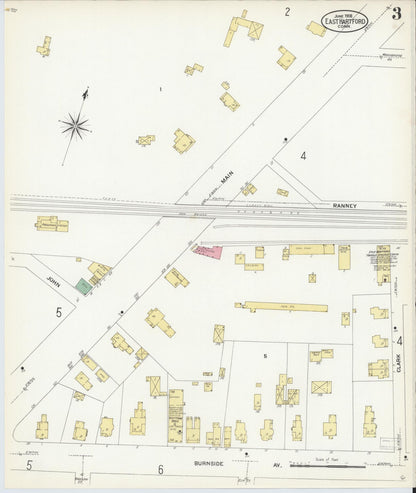 Sanborn Fire Insurance Map from East Hartford, Hartford County, Connecticut (1908), Sheet #0003 - Complete Map Set gallery image, historic Sanborn map, vintage wall art, Connecticut Connecticut
