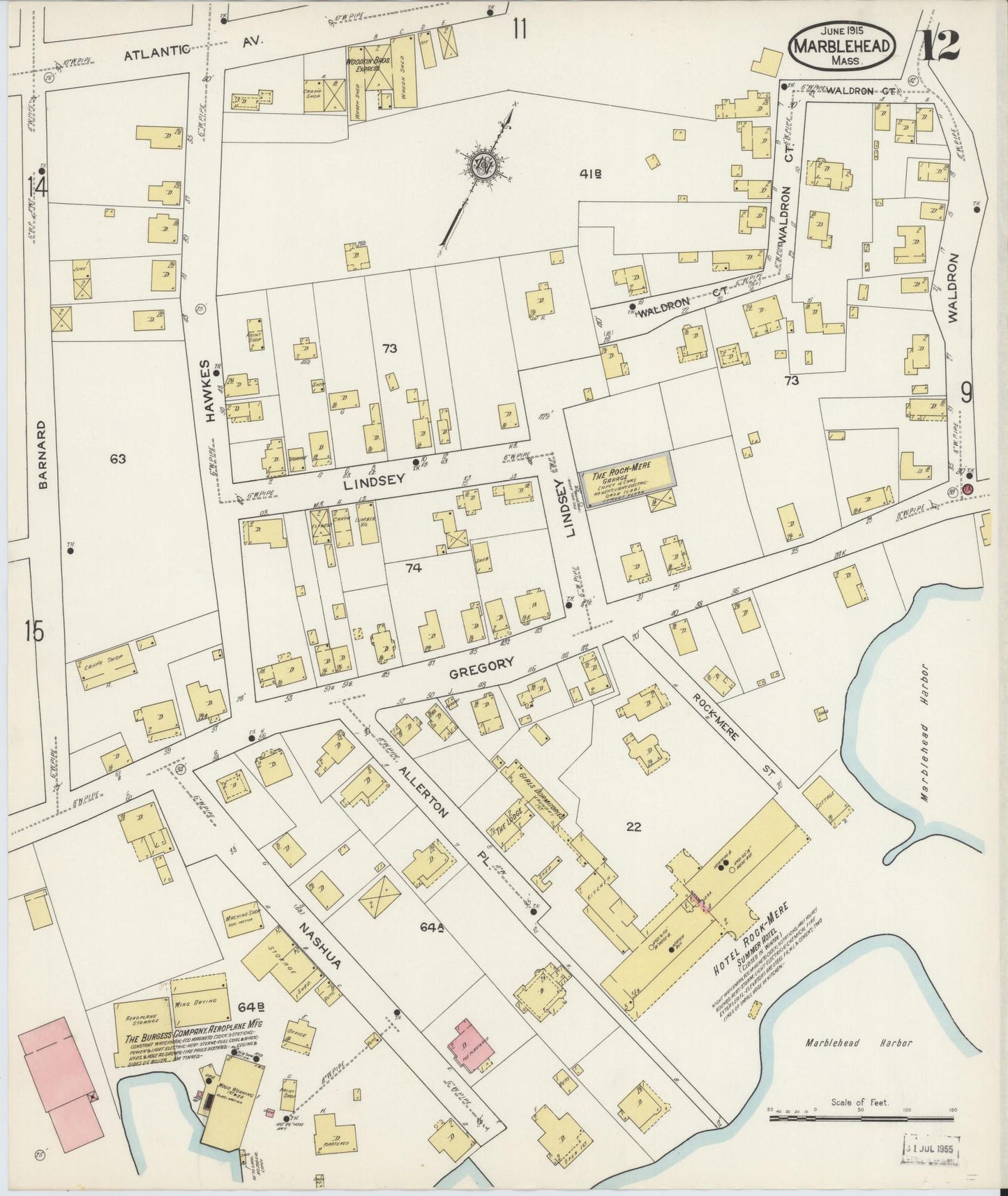 Sanborn Fire Insurance Map from Marblehead, Essex County, Massachusetts (1915), Sheet #0012 - Complete Map Set gallery image, historic Sanborn map, vintage wall art, Massachusetts Massachusetts