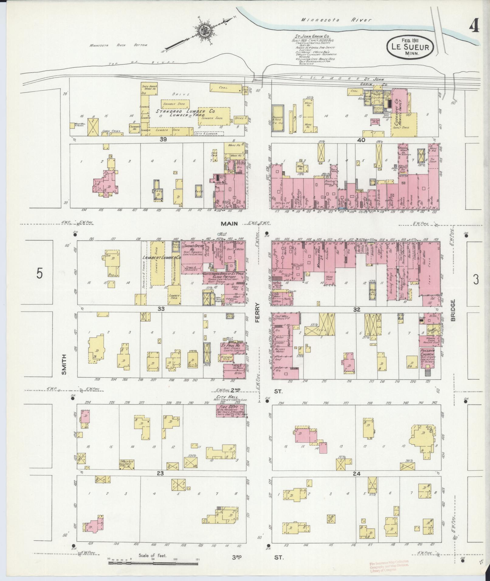 Sanborn Fire Insurance Map from Le Sueur, Le Sueur County, Minnesota (1911), Sheet #0004 - Complete Map Set gallery image, historic Sanborn map, vintage wall art, Minnesota Minnesota
