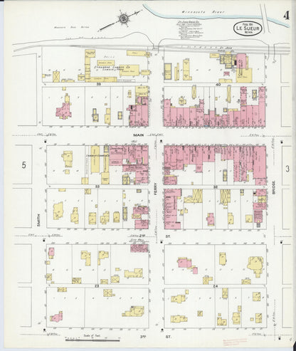 Sanborn Fire Insurance Map from Le Sueur, Le Sueur County, Minnesota (1911), Sheet #0004 - Complete Map Set gallery image, historic Sanborn map, vintage wall art, Minnesota Minnesota