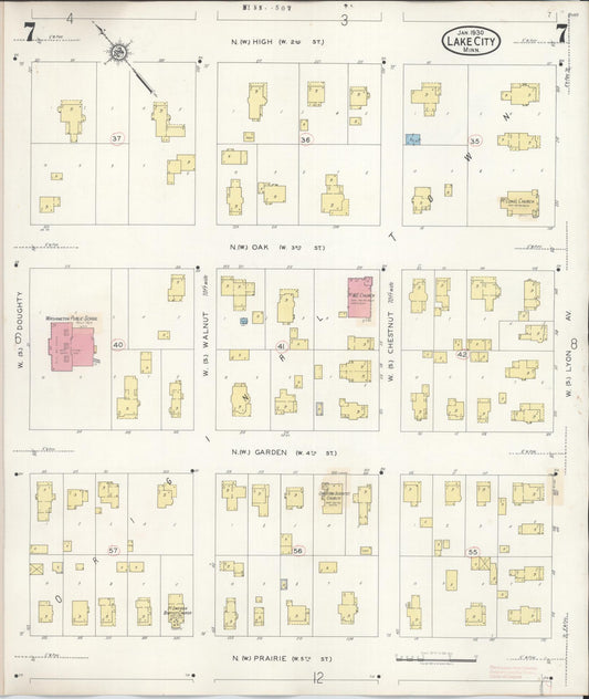 Sanborn Fire Insurance Map from Lake City, Wabasha County, Minnesota (1938), Sheet #0007 - Historic Sanborn Fire Insurance Map Print, vintage old map wall art, antique decor, genealogy gift, Minnesota Minnesota map