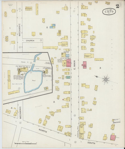 Sanborn Fire Insurance Map from Cato, Cayuga County, New York (1894), Sheet #0002 - Historic Sanborn Fire Insurance Map Print, vintage old map wall art, antique decor, genealogy gift, New York New York map
