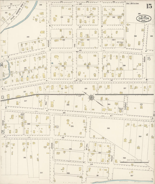Sanborn Fire Insurance Map from Dayton, Columbia County, Washington (1916), Sheet #0015 - Historic Sanborn Fire Insurance Map Print, vintage old map wall art, antique decor, genealogy gift, Washington Washington map