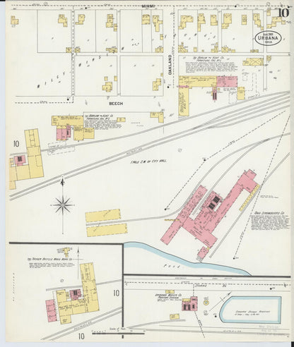 Sanborn Fire Insurance Map from Urbana, Champaign County, Ohio (1901), Sheet #0010 - Complete Map Set gallery image, historic Sanborn map, vintage wall art, Ohio Ohio