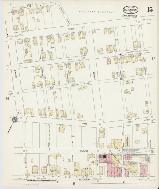 Sanborn Fire Insurance Map from Tarentum, Allegheny County, Pennsylvania (1914), Sheet #0015 - Historic Sanborn Fire Insurance Map Print, vintage old map wall art, antique decor, genealogy gift, Pennsylvania Pennsylvania map