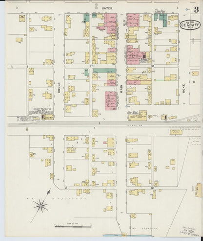 Sanborn Fire Insurance Map from Degraff, Logan County, Ohio (1895), Sheet #0003 - Historic Sanborn Fire Insurance Map Print, vintage old map wall art, antique decor, genealogy gift, Ohio Ohio map