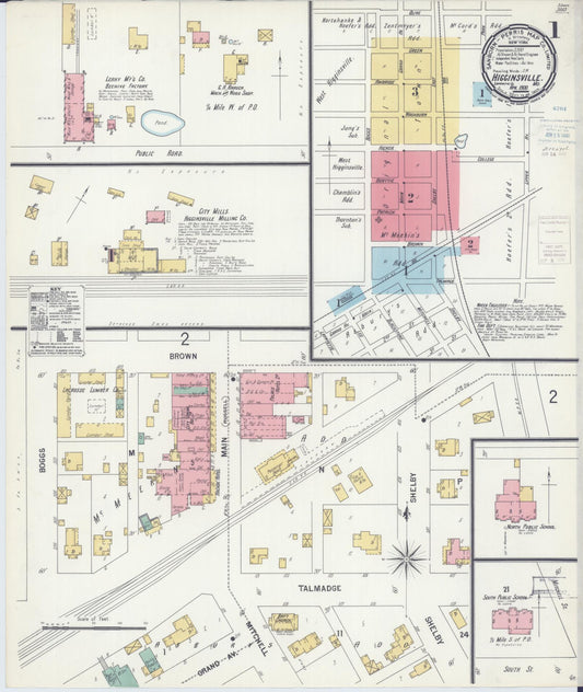 Sanborn Fire Insurance Map from Higginsville, Lafayette County, Missouri (1900), Sheet #0001 - Complete Map Set gallery image, historic Sanborn map, vintage wall art, Missouri Missouri