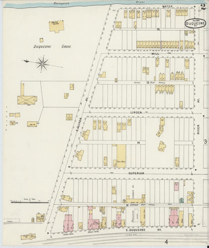 Sanborn Fire Insurance Map from Duquesne, Allegheny County, Pennsylvania (1896), Sheet #0002 - Complete Map Set gallery image, historic Sanborn map, vintage wall art, Pennsylvania Pennsylvania