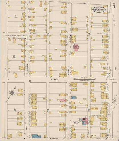Sanborn Fire Insurance Map from Frackville, Schuylkill County, Pennsylvania (1921), Sheet #0007 - Historic Sanborn Fire Insurance Map Print, vintage old map wall art, antique decor, genealogy gift, Pennsylvania Pennsylvania map