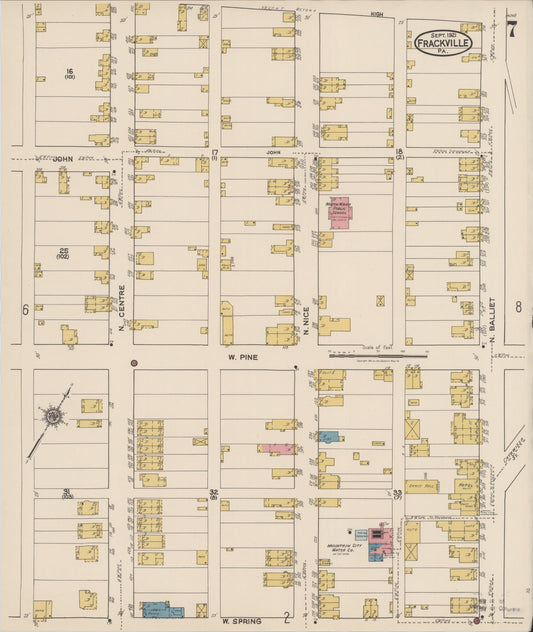 Sanborn Fire Insurance Map from Frackville, Schuylkill County, Pennsylvania (1921), Sheet #0007 - Historic Sanborn Fire Insurance Map Print, vintage old map wall art, antique decor, genealogy gift, Pennsylvania Pennsylvania map