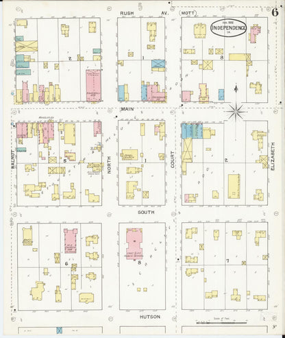 Sanborn Fire Insurance Map from Independence, Buchanan County, Iowa (1892), Sheet #0006 - Historic Sanborn Fire Insurance Map Print