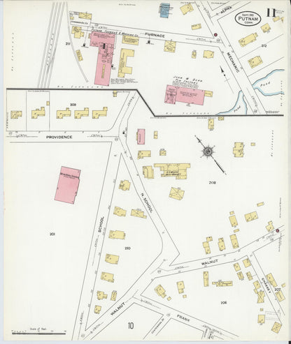 Sanborn Fire Insurance Map from Putnam, Windham County, Connecticut (1910), Sheet #0011 - Complete Map Set gallery image, historic Sanborn map, vintage wall art, Connecticut Connecticut