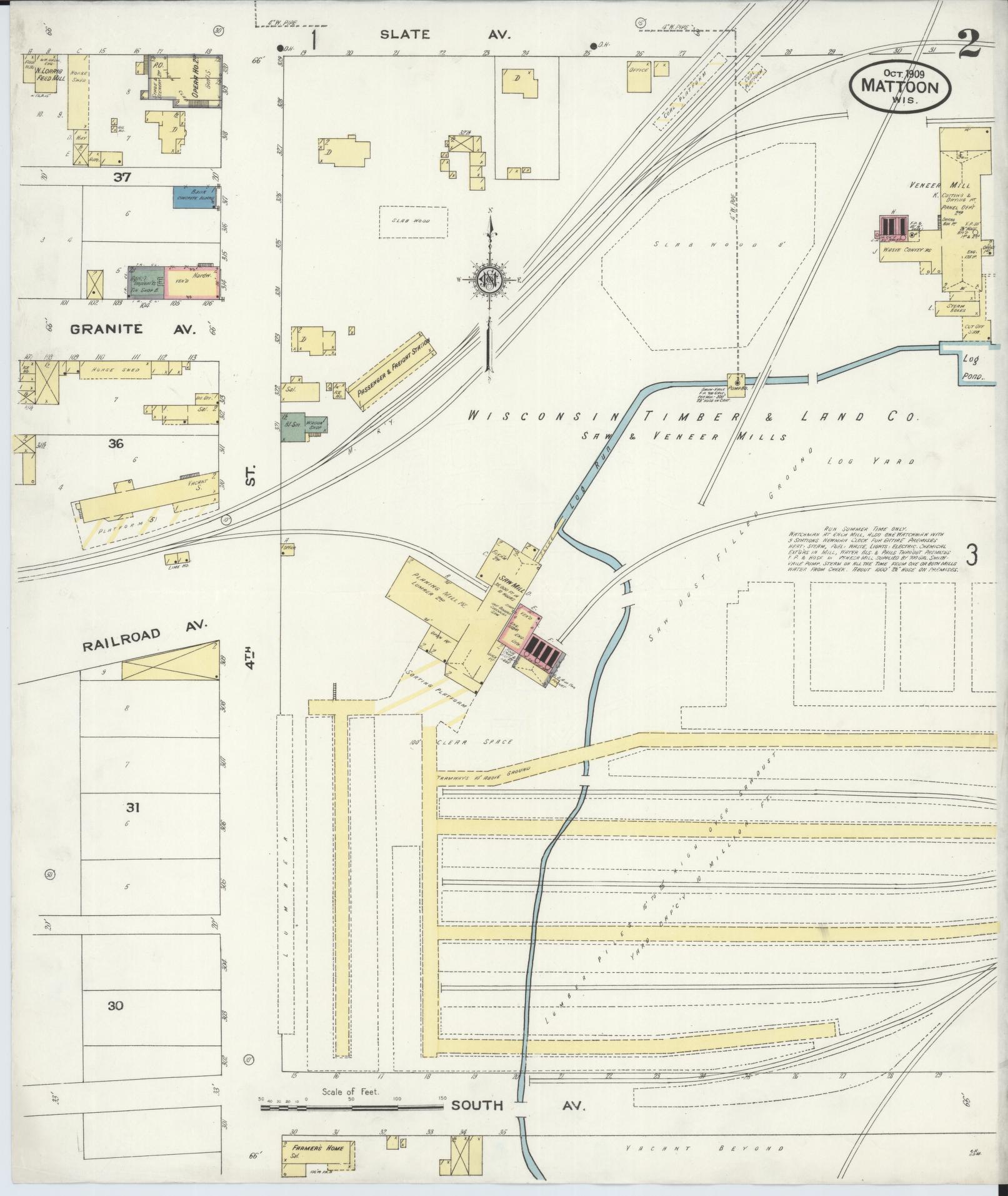 Sanborn Fire Insurance Map from Mattoon, Shawano County, Wisconsin (1909), Sheet #0002 - Complete Map Set gallery image, historic Sanborn map, vintage wall art, Wisconsin Wisconsin