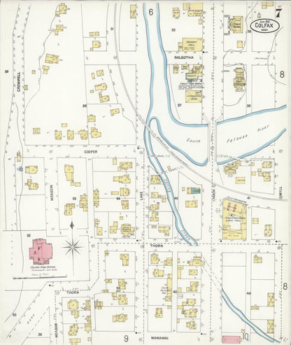 Sanborn Fire Insurance Map from Colfax, Whitman County, Washington (1902), Sheet #0007 - Complete Map Set gallery image, historic Sanborn map, vintage wall art, Washington Washington