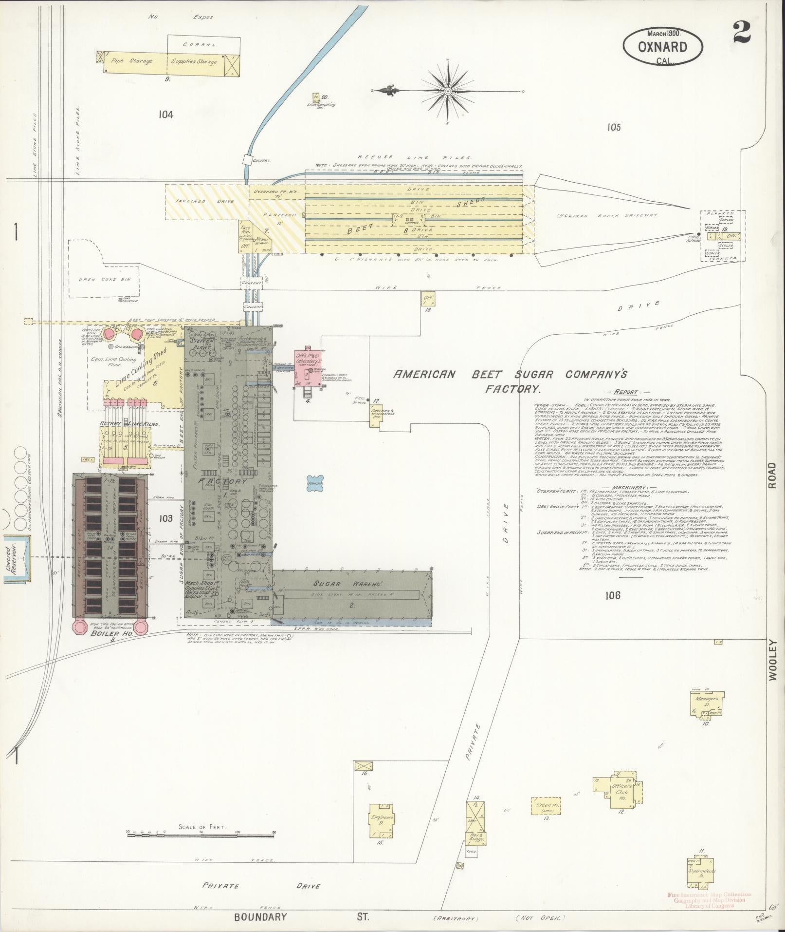 Sanborn Fire Insurance Map from Oxnard, Ventura County, California (1900), Sheet #0002 - Complete Map Set gallery image, historic Sanborn map, vintage wall art, California California