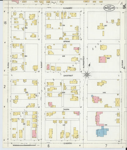 Sanborn Fire Insurance Map from Massillon, Stark County, Ohio (1901), Sheet #0003 - Complete Map Set gallery image, historic Sanborn map, vintage wall art, Ohio Ohio